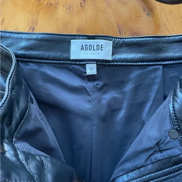 Agolde Leather Relaxed Boot Pant - Picture 4 of 7